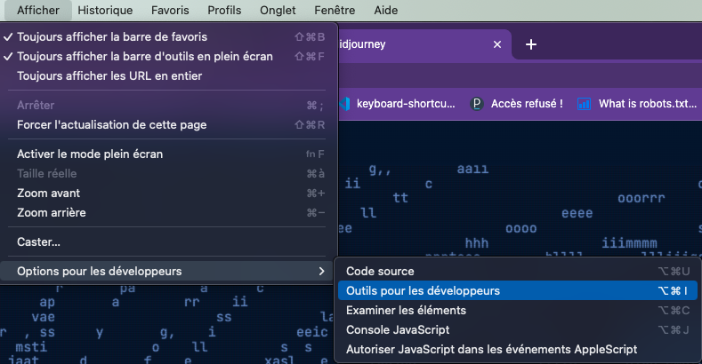 outils pour les développeurs